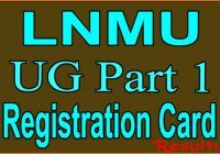 LNMU Part 1 Registration Card 2023