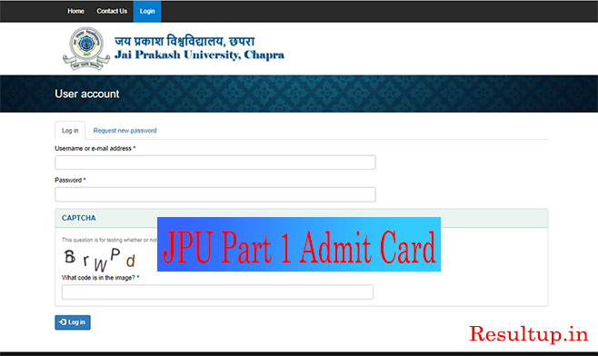 JPU Part 1 Admit Card Download