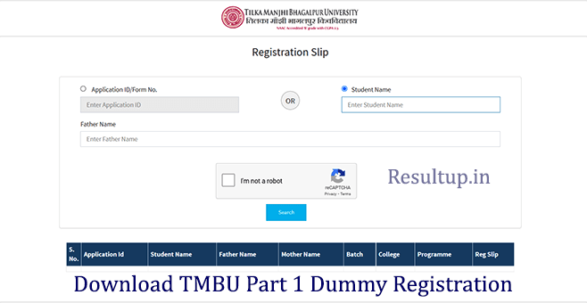 TMBU Part 1 Dummy Registration 2021-24